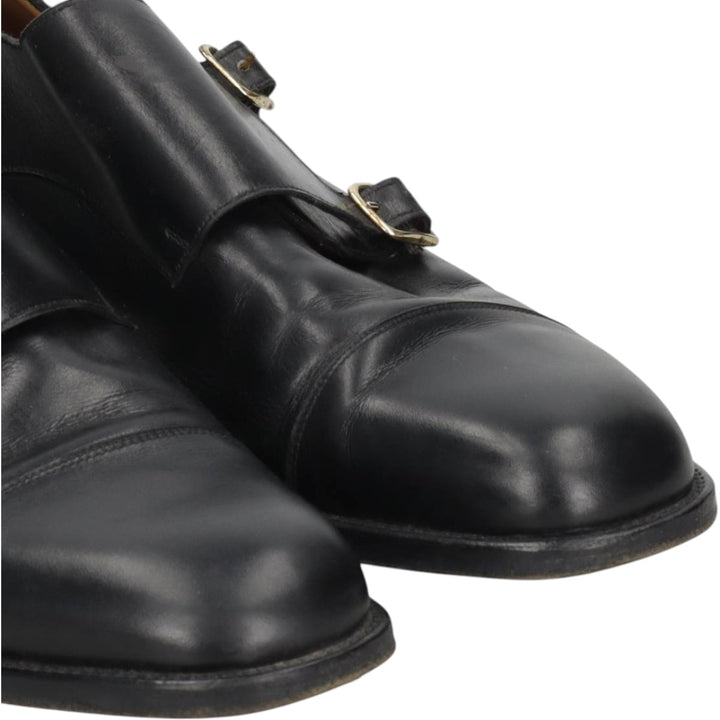 Cypres Straight-tip Double Monk Strap Shoes, Made in Spain, Size 9 1/2 Men's 28.0cm unclear black type Vintage Second Hand
