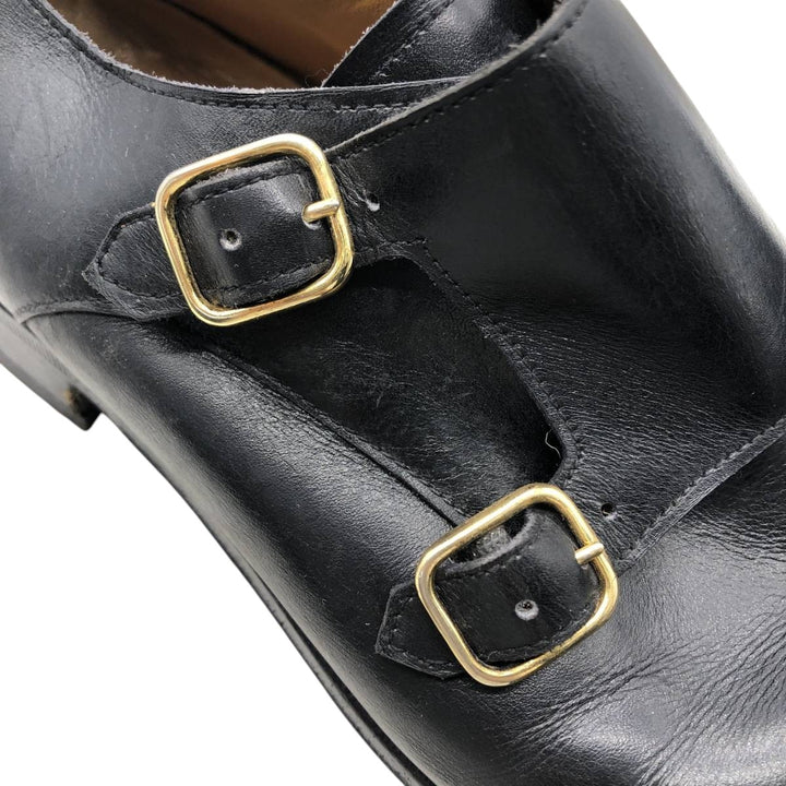 Cypres Straight-tip Double Monk Strap Shoes, Made in Spain, Size 9 1/2 Men's 28.0cm unclear black type Vintage Second Hand