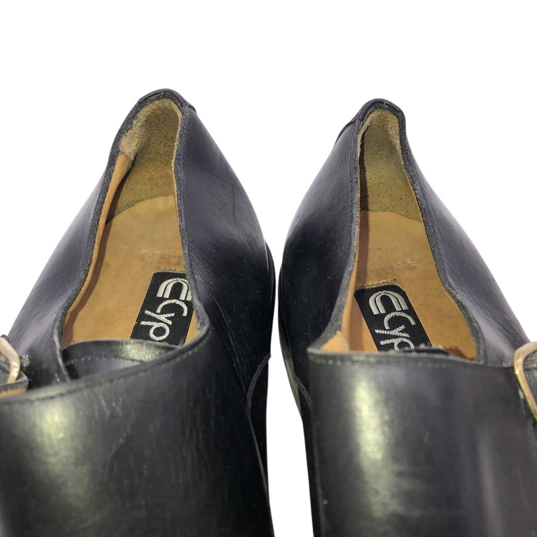 Cypres Straight-tip Double Monk Strap Shoes, Made in Spain, Size 9 1/2 Men's 28.0cm unclear black type Vintage Second Hand