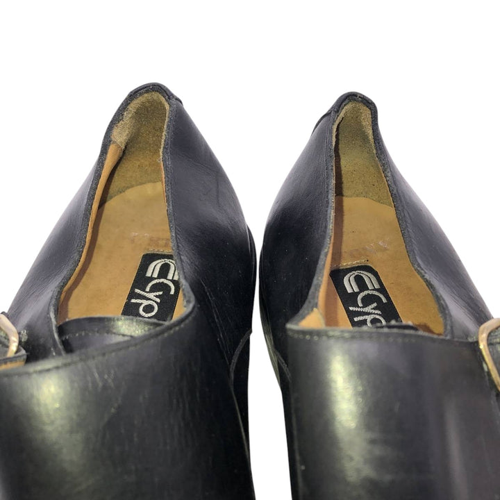 Cypres Straight-tip Double Monk Strap Shoes, Made in Spain, Size 9 1/2 Men's 28.0cm unclear black type Vintage Second Hand