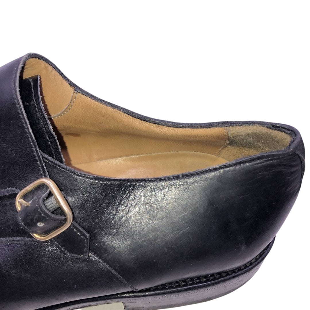 Cypres Straight-tip Double Monk Strap Shoes, Made in Spain, Size 9 1/2 Men's 28.0cm unclear black type Vintage Second Hand