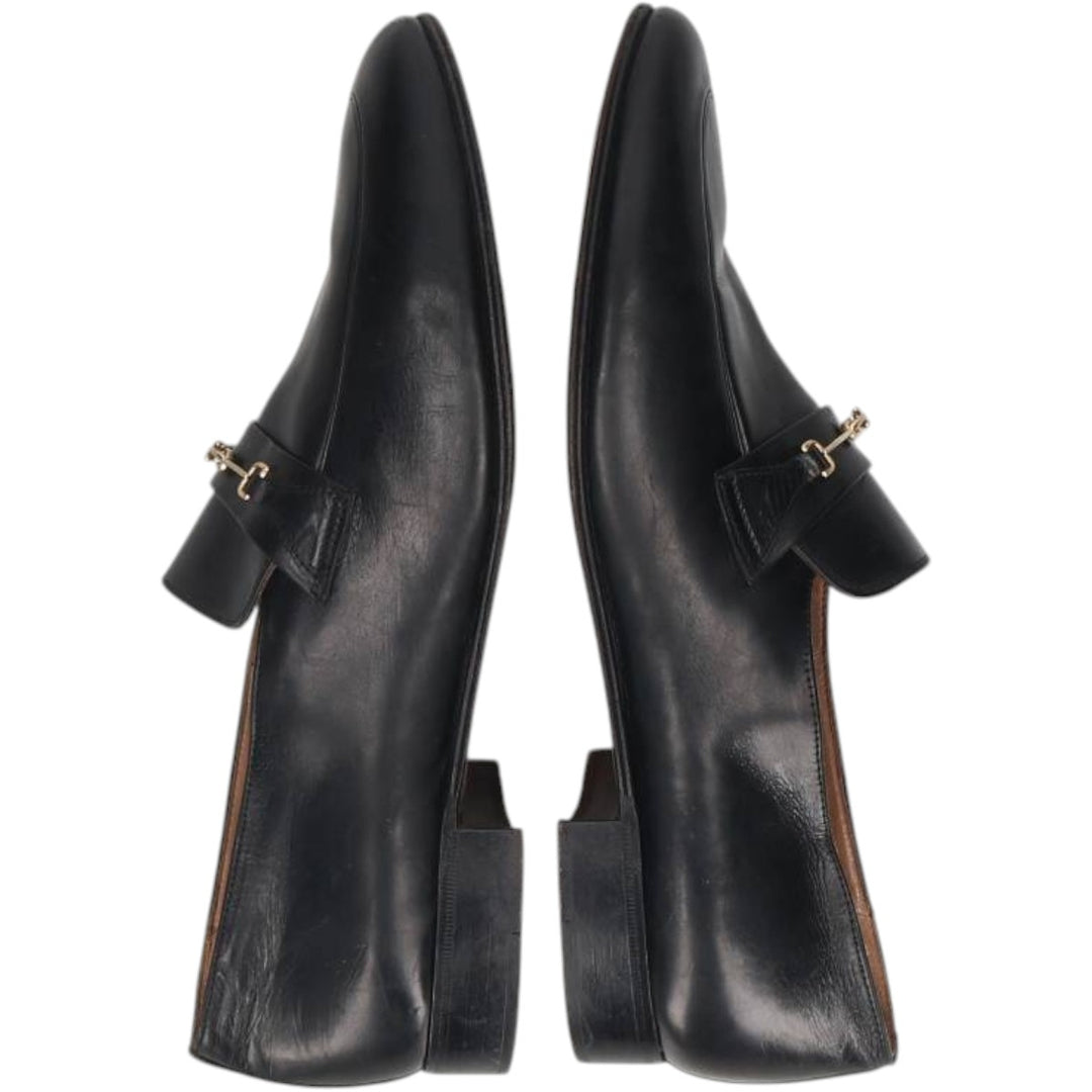 DIEGO BELLINI U-tip bit loafers, made in Italy, size 9 1/2M Men's 27.0cm genuine leather black type Vintage Second Hand
