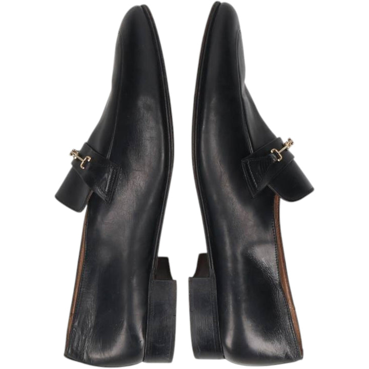 DIEGO BELLINI U-tip bit loafers, made in Italy, size 9 1/2M Men's 27.0cm genuine leather black type Vintage Second Hand