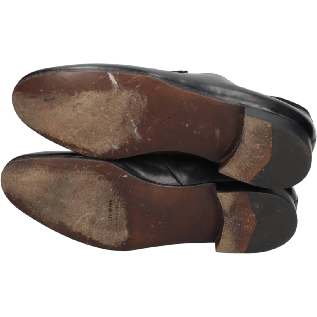DIEGO BELLINI U-tip bit loafers, made in Italy, size 9 1/2M Men's 27.0cm genuine leather black type Vintage Second Hand