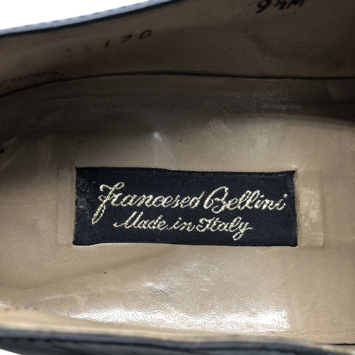 DIEGO BELLINI U-tip bit loafers, made in Italy, size 9 1/2M Men's 27.0cm genuine leather black type Vintage Second Hand