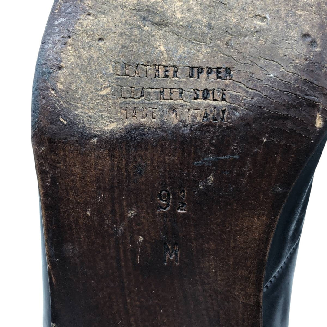 DIEGO BELLINI U-tip bit loafers, made in Italy, size 9 1/2M Men's 27.0cm genuine leather black type Vintage Second Hand