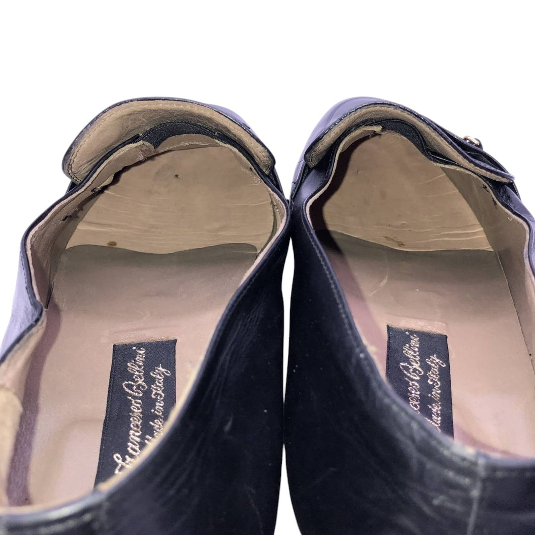 DIEGO BELLINI U-tip bit loafers, made in Italy, size 9 1/2M Men's 27.0cm genuine leather black type Vintage Second Hand