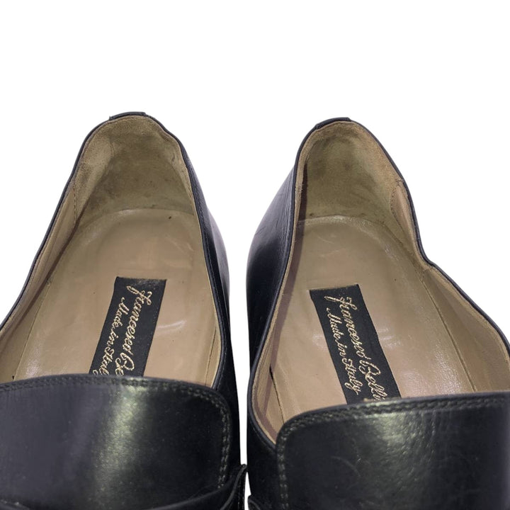DIEGO BELLINI U-tip bit loafers, made in Italy, size 9 1/2M Men's 27.0cm genuine leather black type Vintage Second Hand