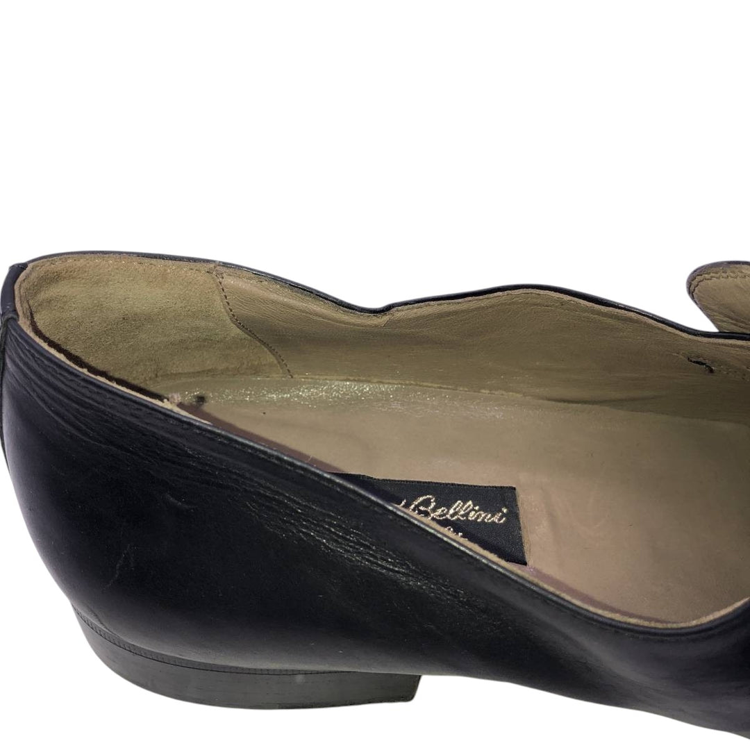 DIEGO BELLINI U-tip bit loafers, made in Italy, size 9 1/2M Men's 27.0cm genuine leather black type Vintage Second Hand