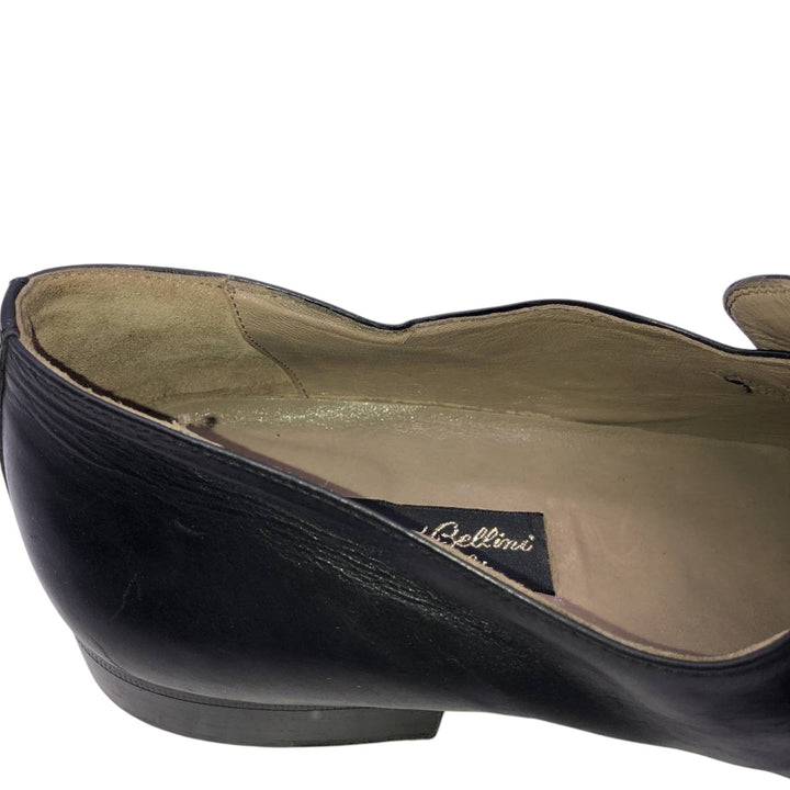 DIEGO BELLINI U-tip bit loafers, made in Italy, size 9 1/2M Men's 27.0cm genuine leather black type Vintage Second Hand