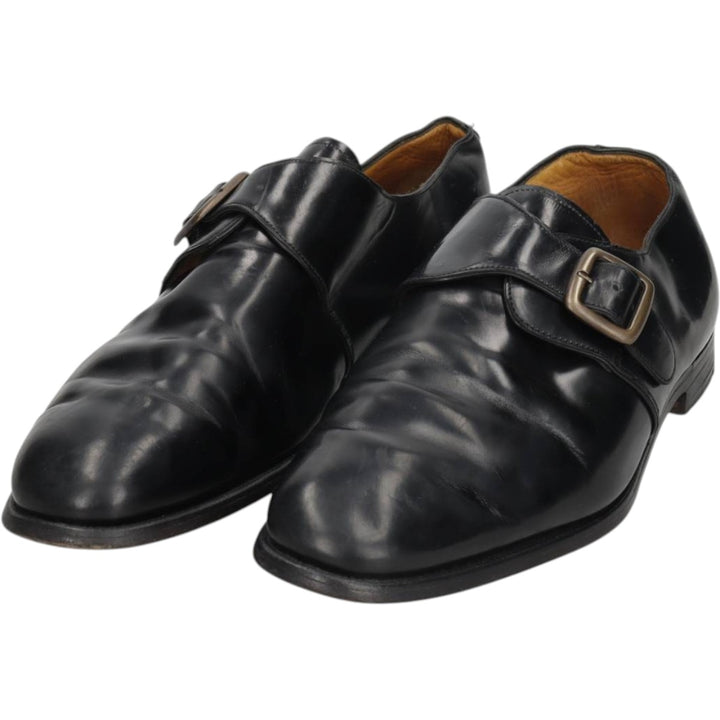 Grenson Footmaster Monk Strap Shoes, Made in England, Size 10 1/2F Men's 29.0cm unclear black type Vintage Second Hand