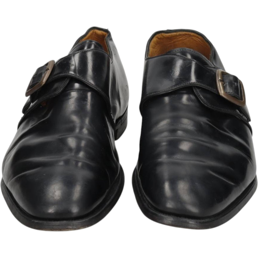 Grenson Footmaster Monk Strap Shoes, Made in England, Size 10 1/2F Men's 29.0cm unclear black type Vintage Second Hand