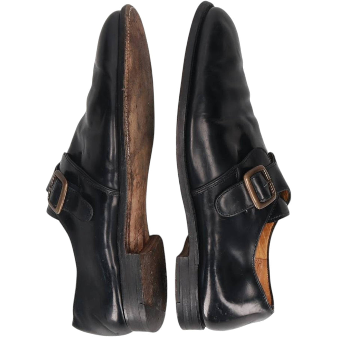 Grenson Footmaster Monk Strap Shoes, Made in England, Size 10 1/2F Men's 29.0cm unclear black type Vintage Second Hand