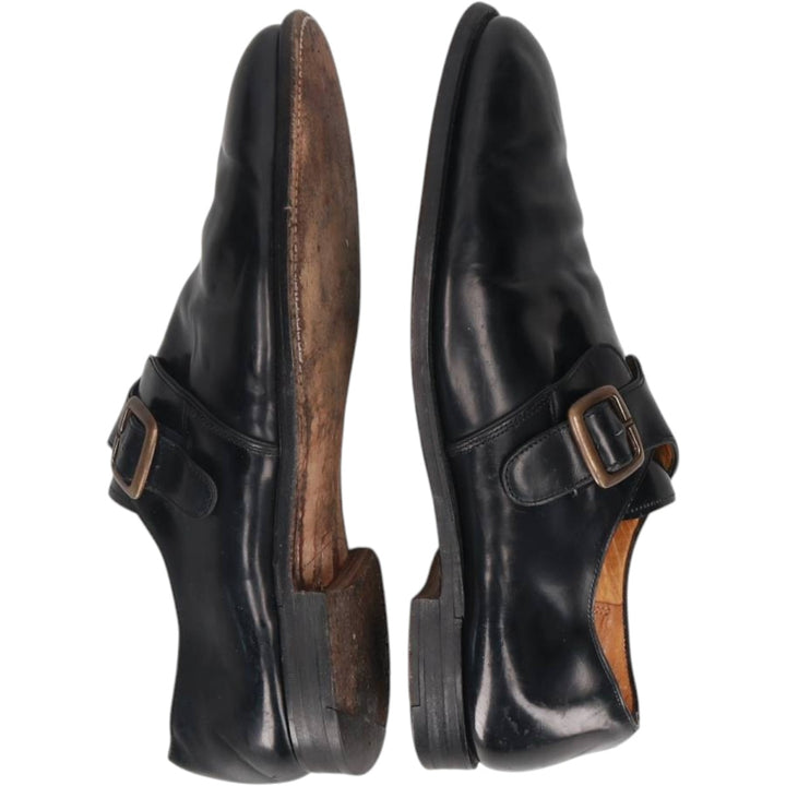 Grenson Footmaster Monk Strap Shoes, Made in England, Size 10 1/2F Men's 29.0cm unclear black type Vintage Second Hand
