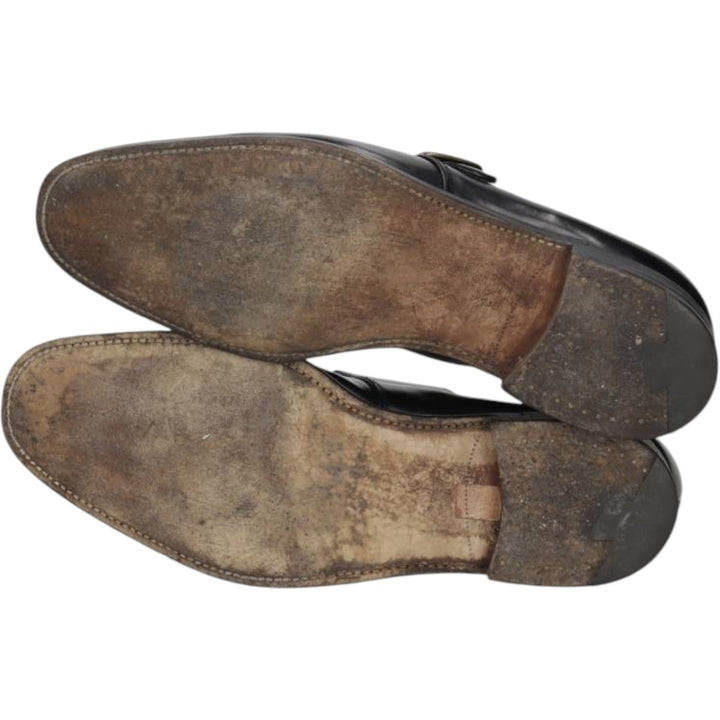 Grenson Footmaster Monk Strap Shoes, Made in England, Size 10 1/2F Men's 29.0cm unclear black type Vintage Second Hand