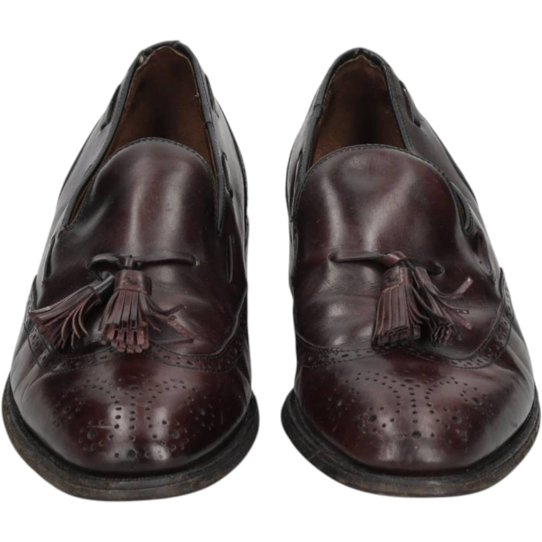 Bostonian FOOTSAVER Wingtip Full Brogue Tassel Loafers, Size 9 1/2 Men's 27.5cm unclear bordeaux Vintage Second Hand