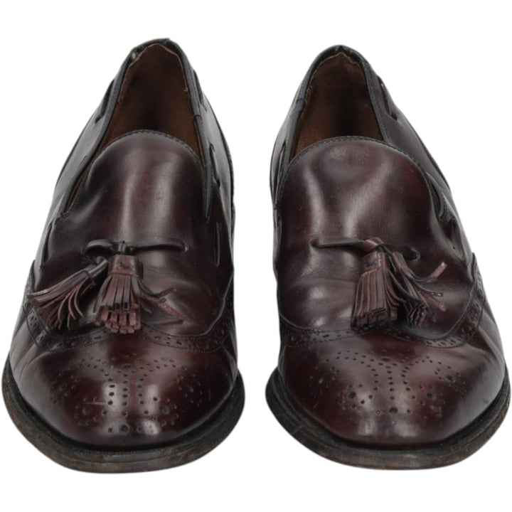 Bostonian FOOTSAVER Wingtip Full Brogue Tassel Loafers, Size 9 1/2 Men's 27.5cm unclear bordeaux Vintage Second Hand