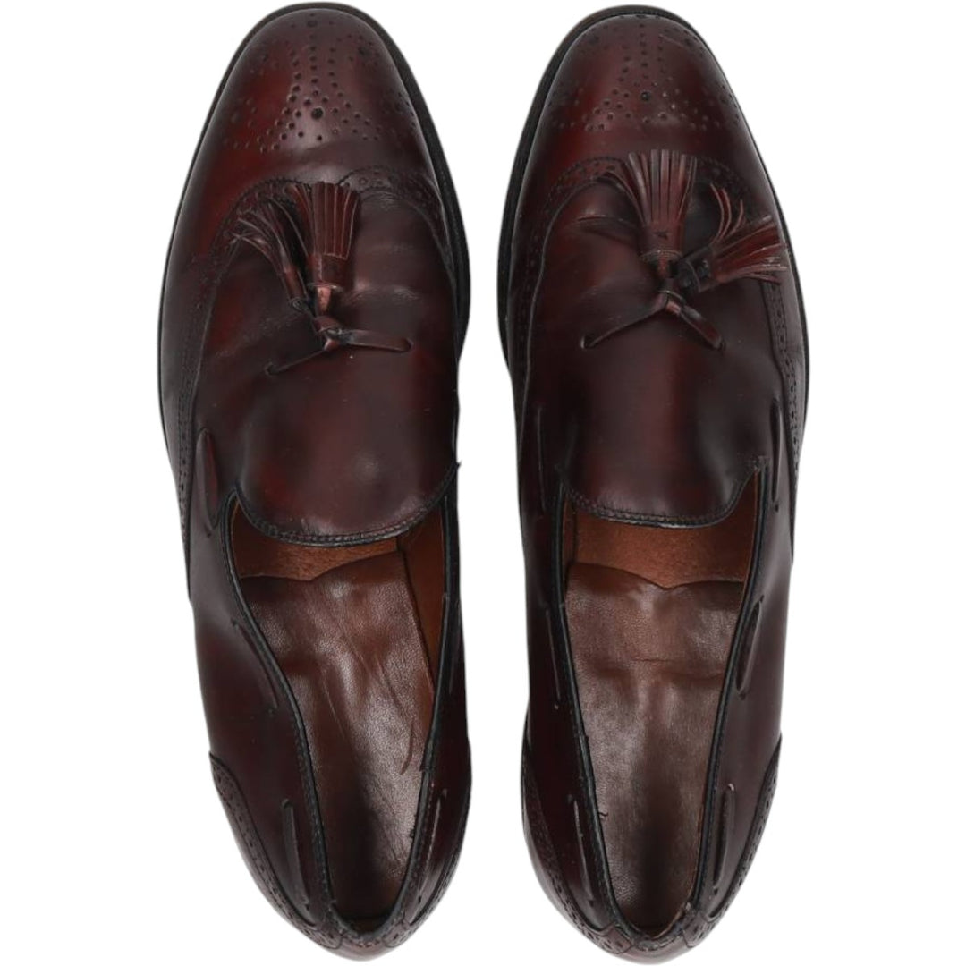Bostonian FOOTSAVER Wingtip Full Brogue Tassel Loafers, Size 9 1/2 Men's 27.5cm unclear bordeaux Vintage Second Hand