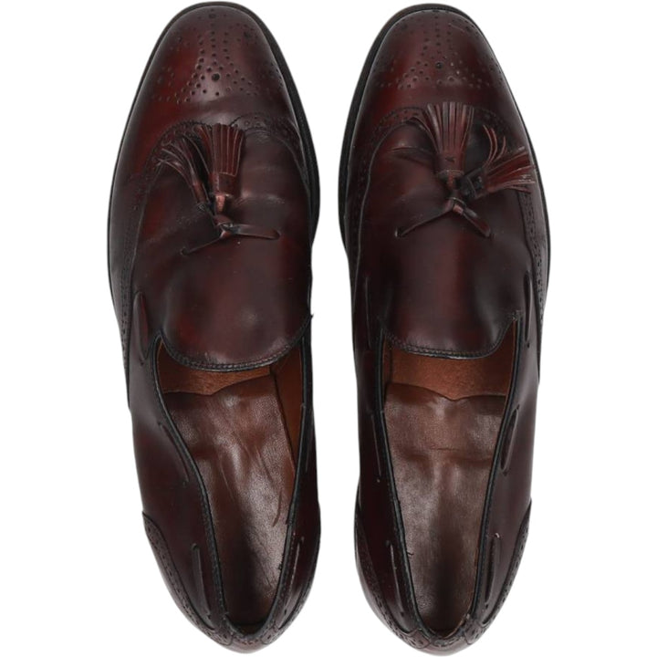 Bostonian FOOTSAVER Wingtip Full Brogue Tassel Loafers, Size 9 1/2 Men's 27.5cm unclear bordeaux Vintage Second Hand