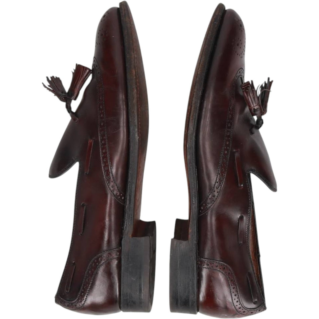 Bostonian FOOTSAVER Wingtip Full Brogue Tassel Loafers, Size 9 1/2 Men's 27.5cm unclear bordeaux Vintage Second Hand
