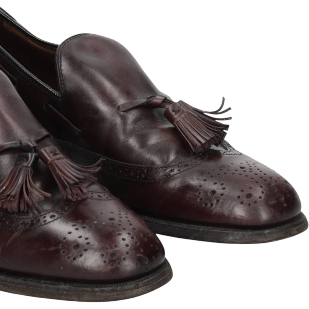 Bostonian FOOTSAVER Wingtip Full Brogue Tassel Loafers, Size 9 1/2 Men's 27.5cm unclear bordeaux Vintage Second Hand