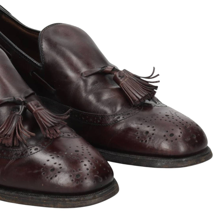 Bostonian FOOTSAVER Wingtip Full Brogue Tassel Loafers, Size 9 1/2 Men's 27.5cm unclear bordeaux Vintage Second Hand