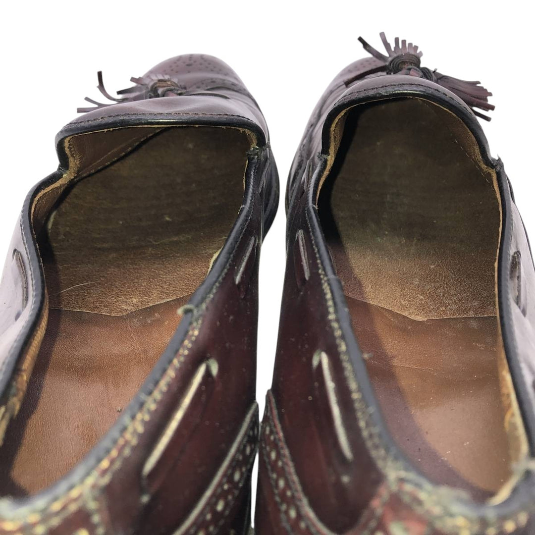 Bostonian FOOTSAVER Wingtip Full Brogue Tassel Loafers, Size 9 1/2 Men's 27.5cm unclear bordeaux Vintage Second Hand