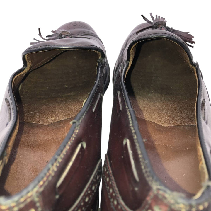 Bostonian FOOTSAVER Wingtip Full Brogue Tassel Loafers, Size 9 1/2 Men's 27.5cm unclear bordeaux Vintage Second Hand