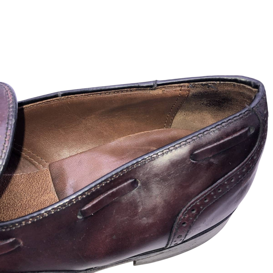 Bostonian FOOTSAVER Wingtip Full Brogue Tassel Loafers, Size 9 1/2 Men's 27.5cm unclear bordeaux Vintage Second Hand