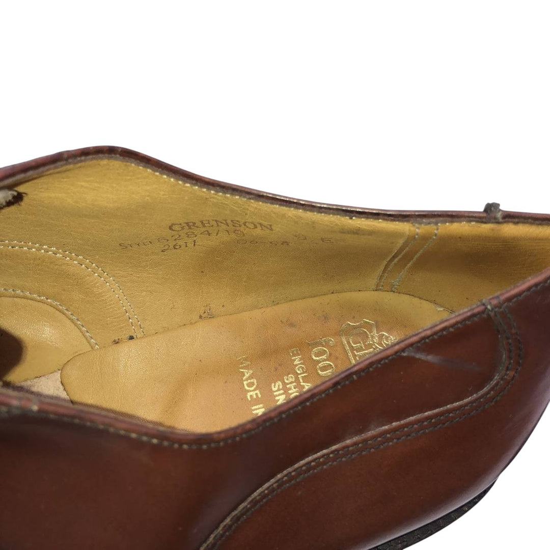 Grenson Footmaster Straight Tip Shoes, Made in England, Size 9 1/2EF Men's 28.0cm unclear brown type Vintage Second Hand