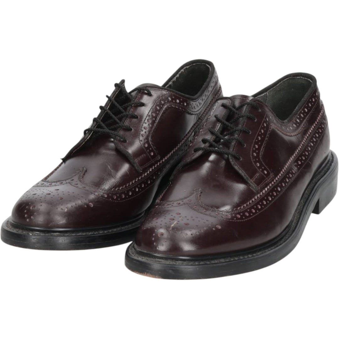 Sears full brogue wingtip shoes, size 9 1/2D Men's 27.5cm genuine leather burgundy type Vintage Second Hand