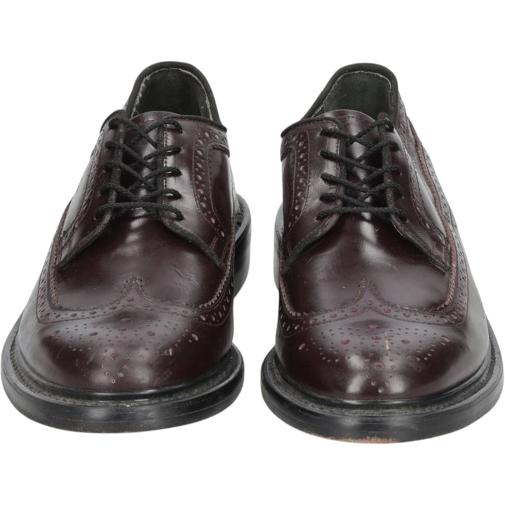 Sears full brogue wingtip shoes, size 9 1/2D Men's 27.5cm genuine leather burgundy type Vintage Second Hand
