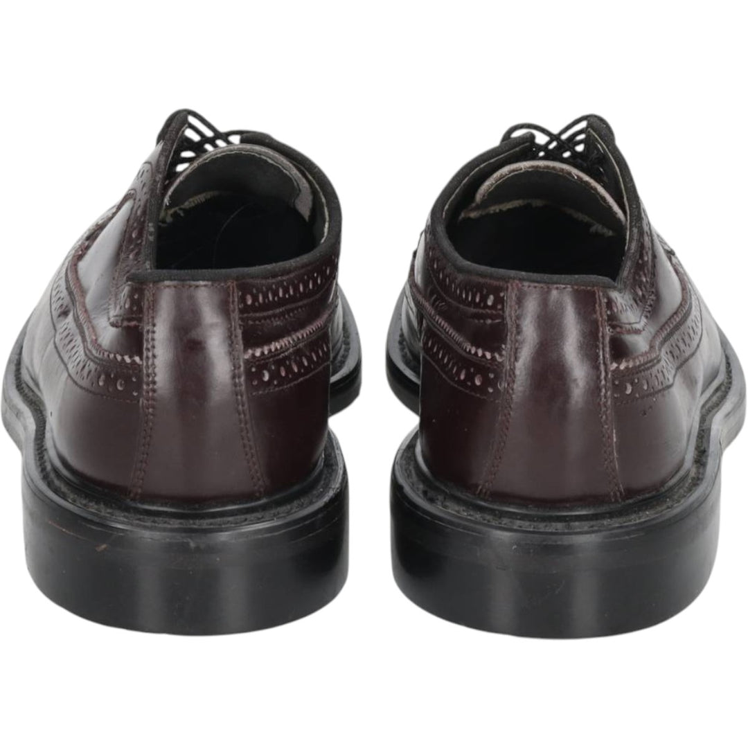 Sears full brogue wingtip shoes, size 9 1/2D Men's 27.5cm genuine leather burgundy type Vintage Second Hand