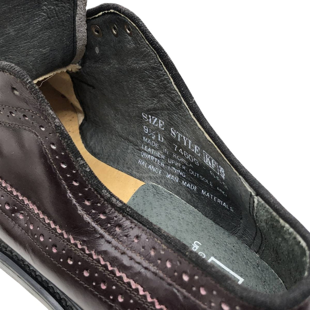 Sears full brogue wingtip shoes, size 9 1/2D Men's 27.5cm genuine leather burgundy type Vintage Second Hand
