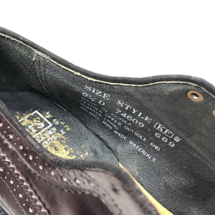 Sears full brogue wingtip shoes, size 9 1/2D Men's 27.5cm genuine leather burgundy type Vintage Second Hand