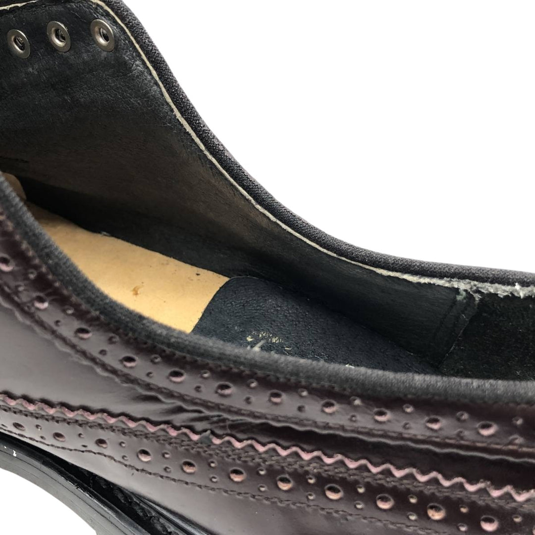 Sears full brogue wingtip shoes, size 9 1/2D Men's 27.5cm genuine leather burgundy type Vintage Second Hand