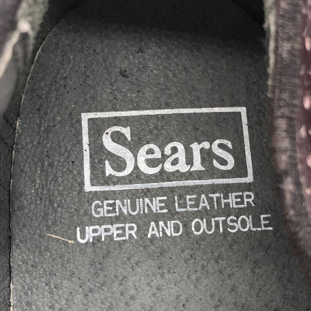 Sears full brogue wingtip shoes, size 9 1/2D Men's 27.5cm genuine leather burgundy type Vintage Second Hand