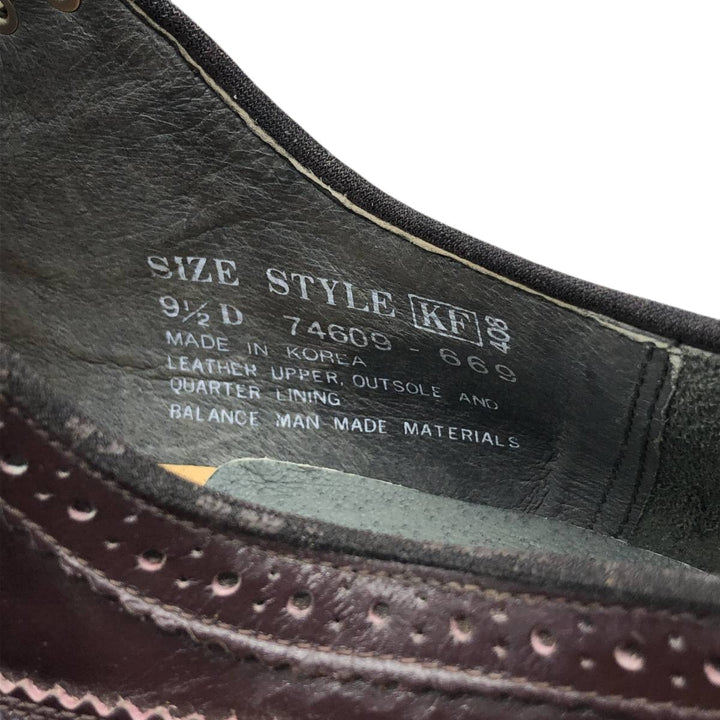 Sears full brogue wingtip shoes, size 9 1/2D Men's 27.5cm genuine leather burgundy type Vintage Second Hand