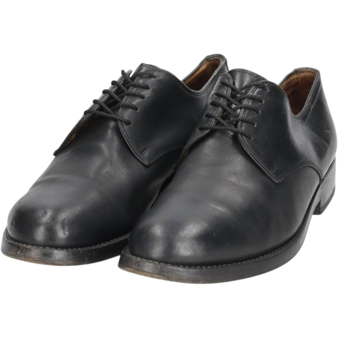 Plain toe shoes, made in Italy, size 42 1/2 Men's 27.5cm genuine leather black type Vintage Second Hand