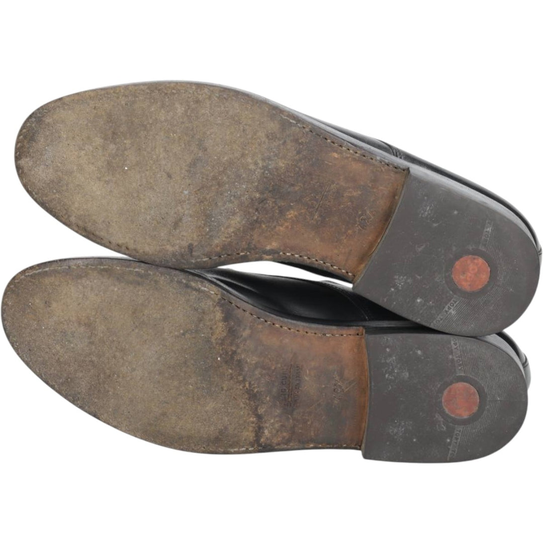 Plain toe shoes, made in Italy, size 42 1/2 Men's 27.5cm genuine leather black type Vintage Second Hand