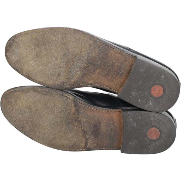 Plain toe shoes, made in Italy, size 42 1/2 Men's 27.5cm genuine leather black type Vintage Second Hand