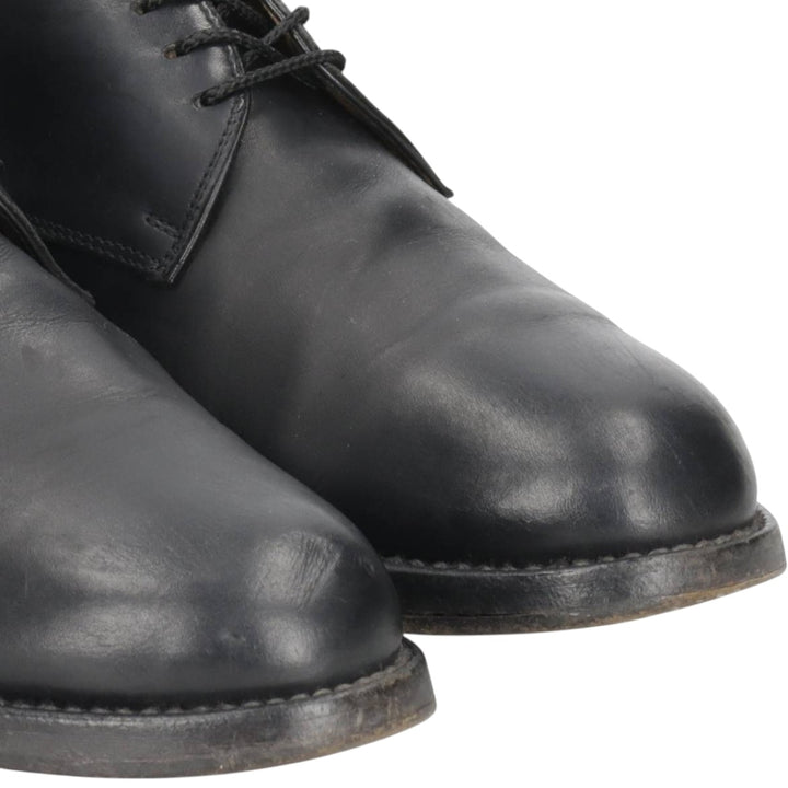 Plain toe shoes, made in Italy, size 42 1/2 Men's 27.5cm genuine leather black type Vintage Second Hand
