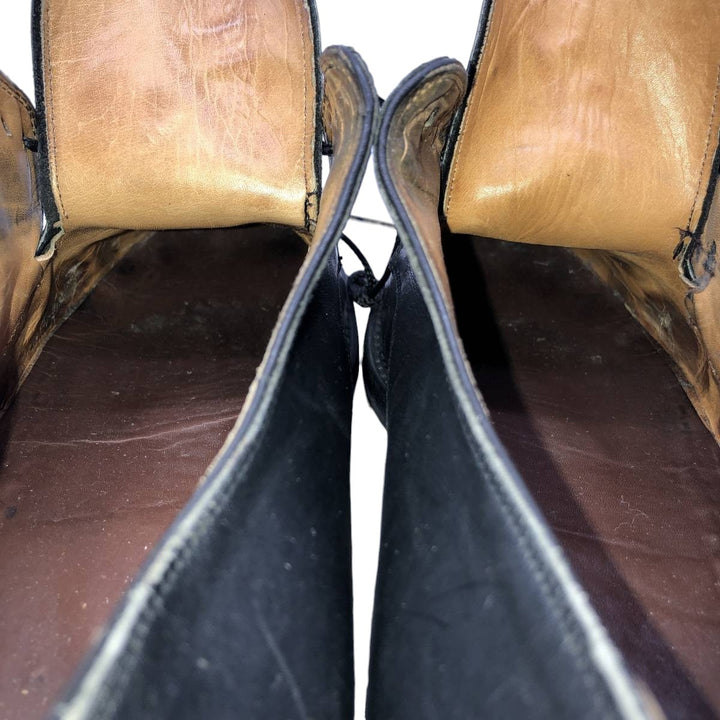 Plain toe shoes, made in Italy, size 42 1/2 Men's 27.5cm genuine leather black type Vintage Second Hand