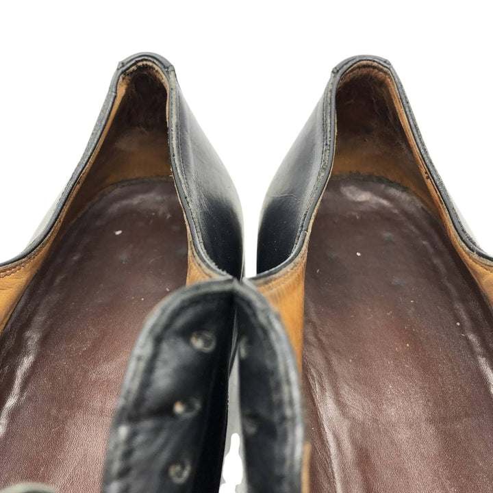 Plain toe shoes, made in Italy, size 42 1/2 Men's 27.5cm genuine leather black type Vintage Second Hand