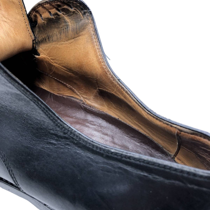 Plain toe shoes, made in Italy, size 42 1/2 Men's 27.5cm genuine leather black type Vintage Second Hand