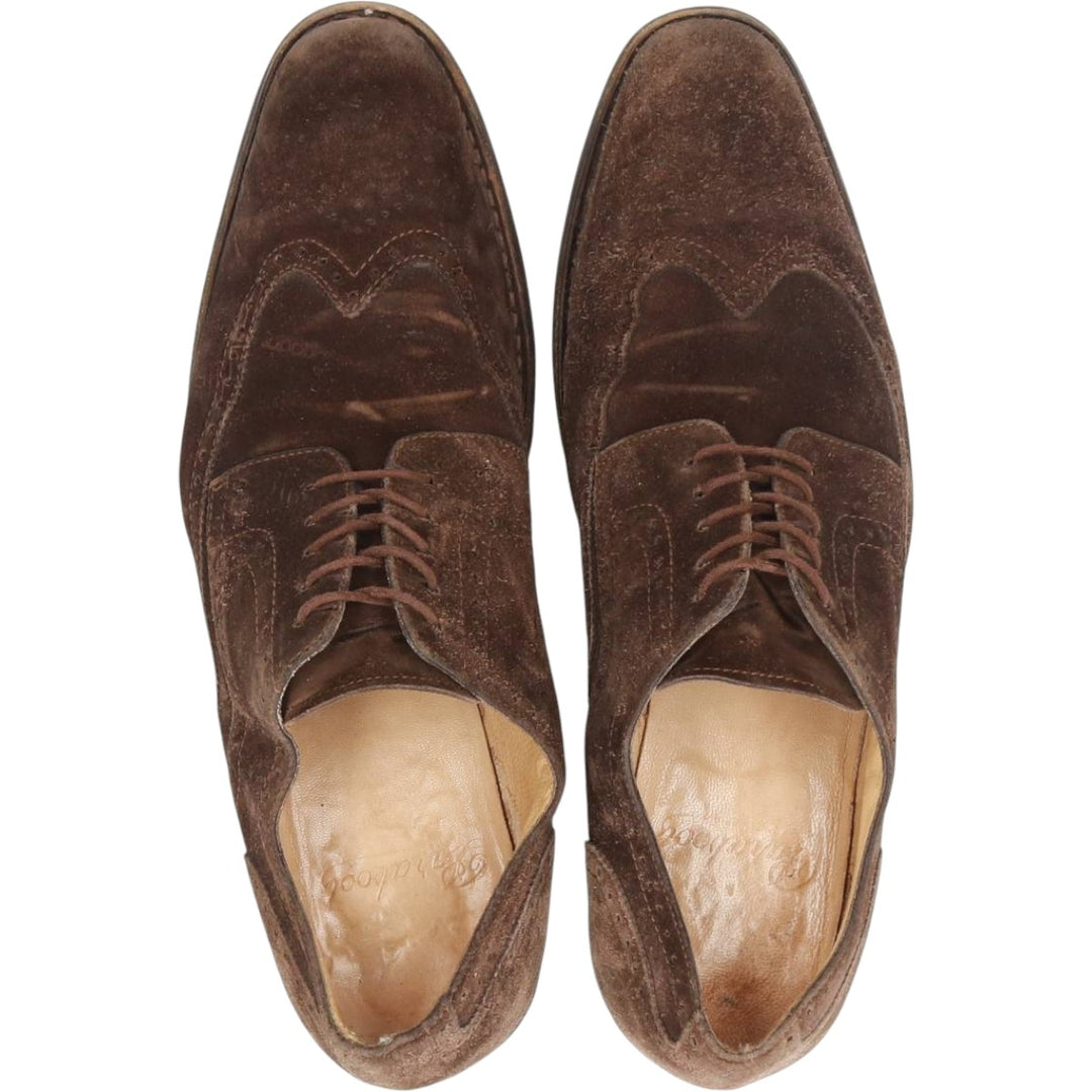 Paraboot full brogue suede wingtip shoes Men's 28.5cm unclear brown type Vintage Second Hand