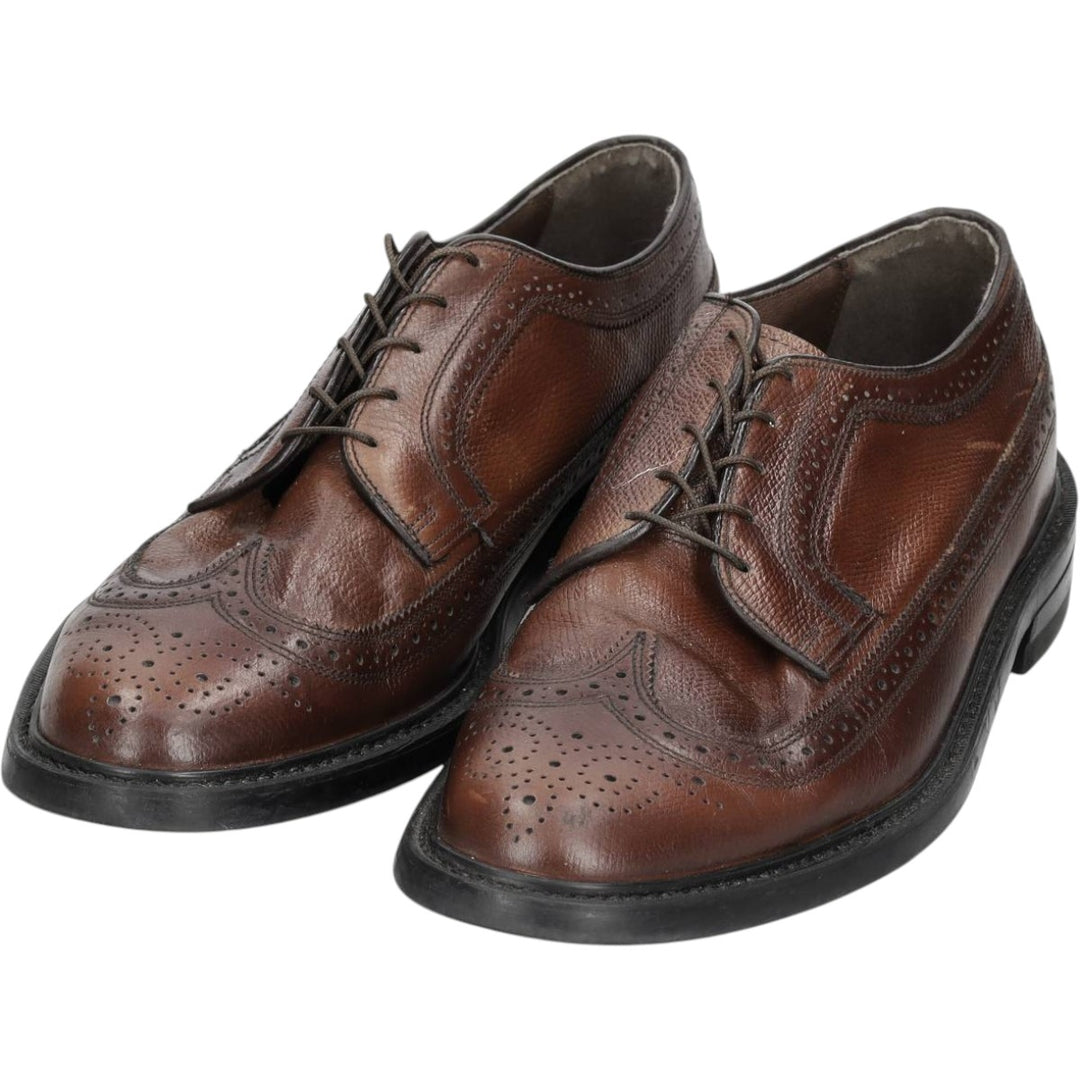 Thom McAn Full Brogue Wingtip Shoes, Made in USA Men's 28.0cm genuine leather brown type Vintage Second Hand