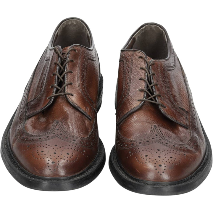 Thom McAn Full Brogue Wingtip Shoes, Made in USA Men's 28.0cm genuine leather brown type Vintage Second Hand