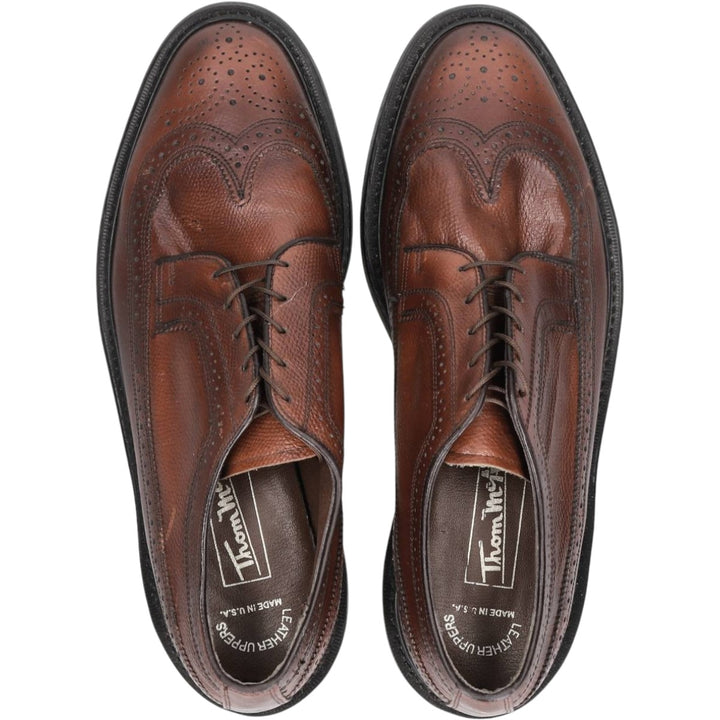 Thom McAn Full Brogue Wingtip Shoes, Made in USA Men's 28.0cm genuine leather brown type Vintage Second Hand