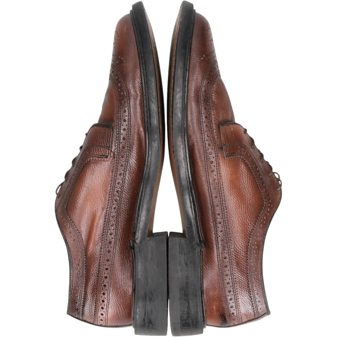 Thom McAn Full Brogue Wingtip Shoes, Made in USA Men's 28.0cm genuine leather brown type Vintage Second Hand